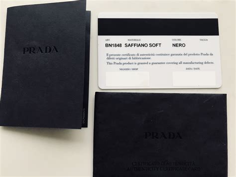 prada saffiano authenticity card